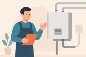 commercial boiler-replacement plant room