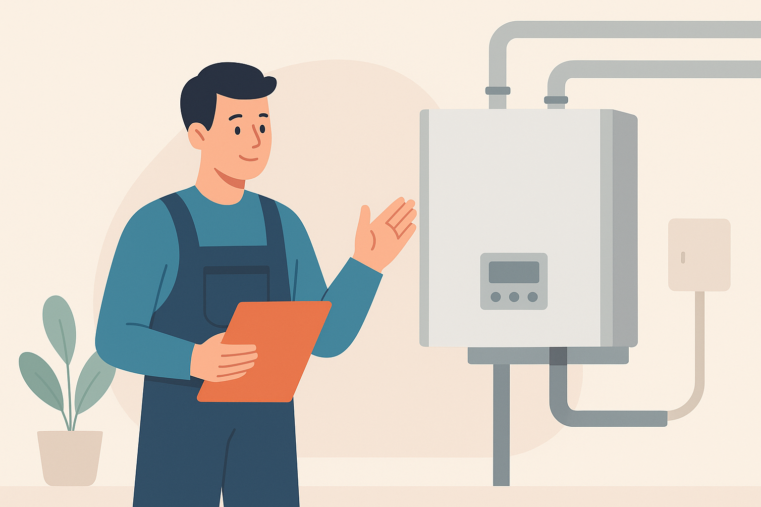 commercial boiler-replacement plant room